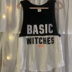 Victoria’s Secret Pink Basic Witches Monochrome Muscle Halloween Tank